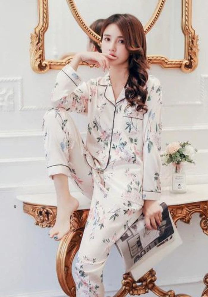 Women's Satin Pajama Pant Sets