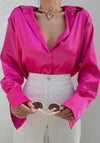 Womens Oversized Satin Shirt