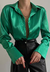 Womens Oversized Satin Shirt