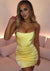 Yellow Satin Mini Dress