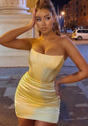 Yellow Satin Mini Dress