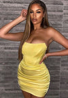 Yellow Satin Mini Dress