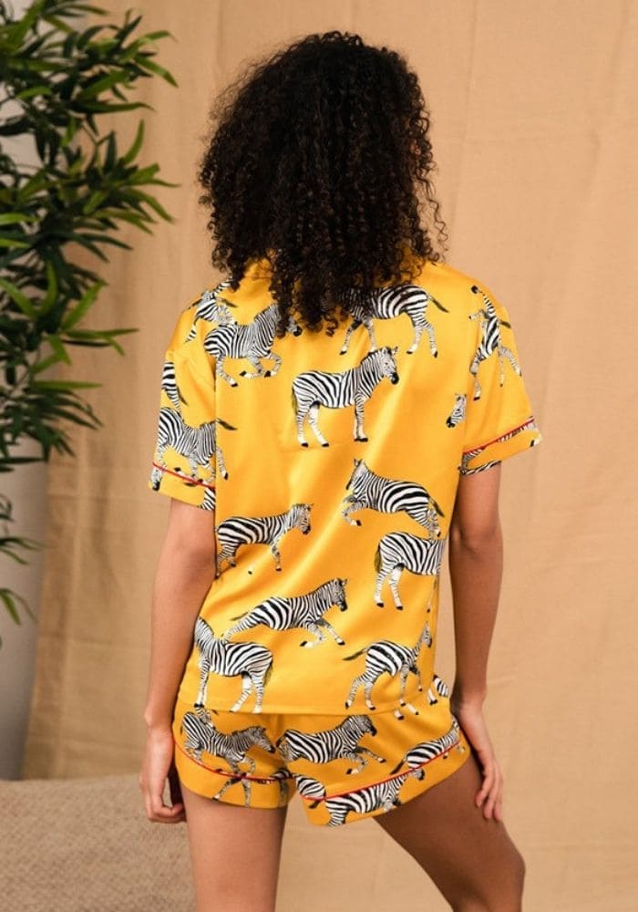 Yellow Satin Pajama Set